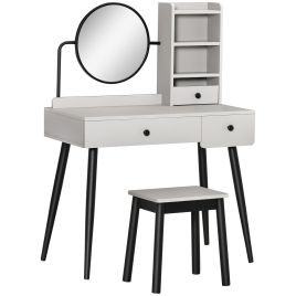 Dressing Table - CHIVAGO 3 Drawer Dresser Grey 45cm