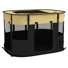 Shelley Oxford Fabric Foldable Dog Pen with Storage Bag 60H x 94L x 74Wcm - Yellow