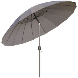 ?255cm Patio Parasol Umbrella Outdoor Market Table Parasol with Push Button Tilt Crank and Ribs for Garden Lawn Backyard Pool Dark Grey