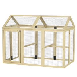 Shelley Large Chicken Run Wooden Chicken Coop with Combinable Design - Natural Wood