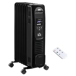 1630W Digital Oil Filled Radiator, 7 Fin, Portable Electric Heater with LED Display, Built-in Timer, 3 Heat Settings, Remote Control, Black