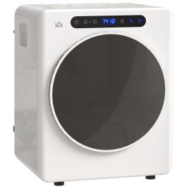 HERON 4kg Vented Tumble Dryer, 1000W Compact Freestanding Front Tumble Dryer with Stainless Steel Tub, Timer, White
