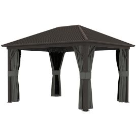 SUNVISTA 3.6 x 3(m) Aluminium Frame Hardtop Gazebo, with Accessories
