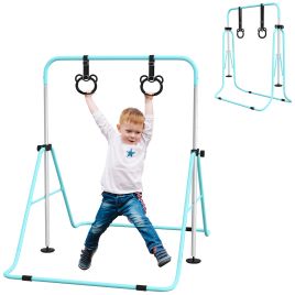 Scott Adjustable Height Foldable Kids Gymnastics Bar Non-Slip Mats - Green