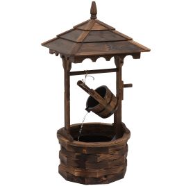 Fir Wood Outdoor Garden Décor Wishing Well Waterfall