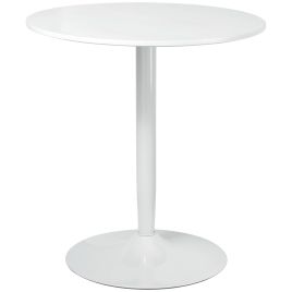 Modern Round Dining Table with Steel Base and Non-slip Foot Pad