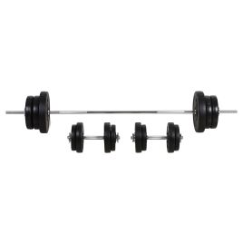 Scott 65kg Adjustable Barbell Weights Set for Dumbbells and Barbell - Black