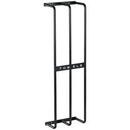 Scott Wall Mounted Towel Rail Metal Rack for Towels Holds Up to 6 Large Size - Black