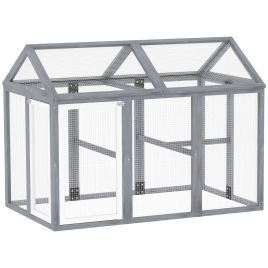 PAWSTER Large Chicken Run, Wooden Chicken coop, with Combinable Design - Wood Effect