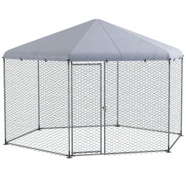 4 x 3.5 x 2.6m Chicken Coop for 10-15 Chickens, Hens, Rabbits, Ducks, Outdoor Garden Chicken Run