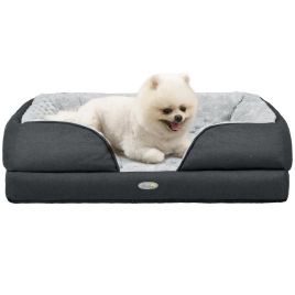 Shelley Calming Dog Bed with Removable Cover for Small Dogs - Charcoal Grey