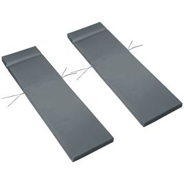 Set of 2 Sun Lounger Cushions for Rattan Furniture - Dark Grey