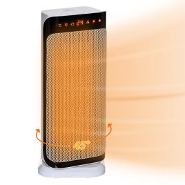 Ceramic Space Heater Oscillating Portable Tower Heater w/ Three Heating Mode, Programmable Timer, Over Heating & Tip-over Switch Protection