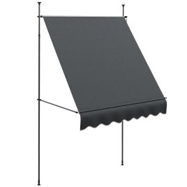 2 x 1.2m Retractable Awning, Free Standing Patio Sun Shade Shelter, UV Resistant, for Window and Door, Dark Grey
