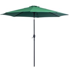 3M Tilting Parasol Garden Umbrellas, Outdoor Sun Shade with 8 Ribs, Tilt and Crank Handle for Balcony, Bench, Garden, Green