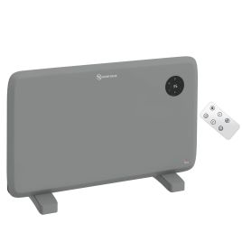 1200W Electric Convector Heater, Freestanding or Wall Mounted with Adjustable Thermostat, Timer - Grey