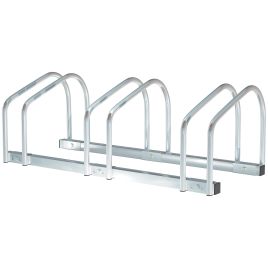 Bike Stand Parking Rack Floor or Wall Mount Bicycle Cycle Storage Locking Stand 76L x 33W x 27H (3 Racks, Silver)
