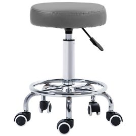 Preston PU Leather Height Adjustable Stool Chair for Salon - Grey