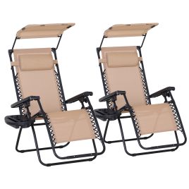Jones 2-Piece Folding Reclining Garden Chair with Canopy - Grey