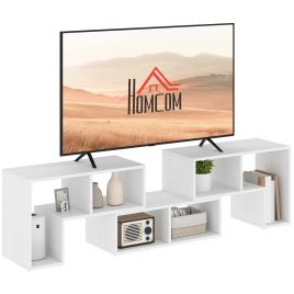 HERON TV Stand for TVs up to 75 Inches, White Wood Grain
