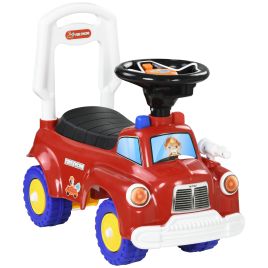 Kinsey Fire Truck Ride-On with Under Seat Storage and Music - Red