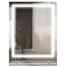 LED Bathroom Mirror with Lights and Shelf - Anti-Fog
