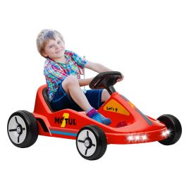 AIVAGO 6V Electric Go Kart for Kids with Music, Light, Horn, for 3-5 Years, Red