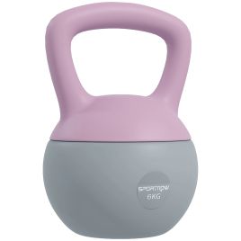 SPORTEDGE Soft Kettlebell, 6kg Kettle Bell with Non-Slip Handle for Home Gym Weight Lifting and Strength Training, Purple and Grey
