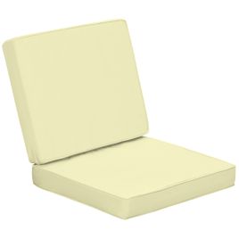 Garden Seat and Back Cushions - Cream White - Set of 2