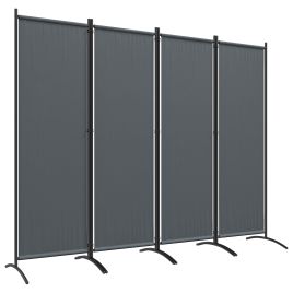SUNVISTA 4 Panel Folding Garden Divider, 1.7m Privacy Screen with Wide Feet, Portable Freestanding Privacy Panel for Deck, Pool, Hot Tub, Dark Grey