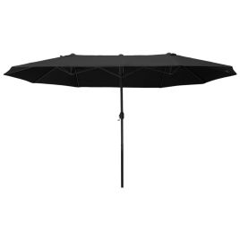 4.6m Double-Sided Patio Parasol Sun Umbrella-Black