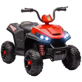 AIVAGO 12V Kids Electric Quad Bike w/ Spring Suspension System, Forward & Backward, LED Light, Music, MP3, Red