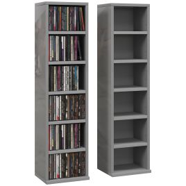 Scott Set of 2 CD Storage Units - High Gloss Grey