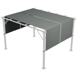 2 Pcs UV Protection Pergola Replacement Canopy, Pergola Shade Cover, Easy to Install, for 3 x 3(m) Pergola, Dark Grey