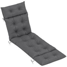 SUNVISTA Sun Lounger Cushion Only, 190x56x10cm Garden Lounge Chair Cushion, Dark Grey