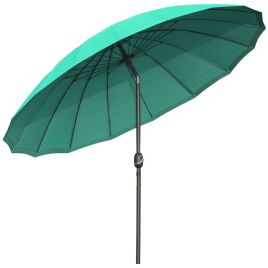 ?255cm Patio Parasol Umbrella Outdoor Market Table Parasol with Push Button Tilt Crank and Sturdy Ribs for Garden Lawn Backyard Pool Green