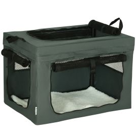 Pet Carrier, Portable Cat Carrier, Foldable Dog Bag for Miniature Dogs, 60 x 42 x 42 cm, Grey