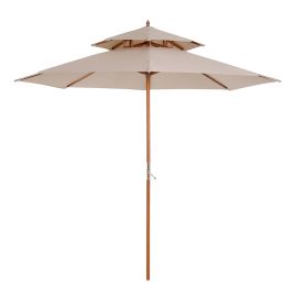 Outdoor Wooden Frame Parasol Umbrella - Beige