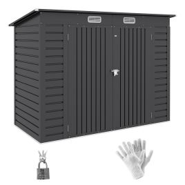 Jones 8 x 4FT Galvanised Garden Storage Shed - Grey