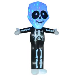 Yangon 3m LED Halloween Inflatable Skeleton Ghost Decoration - Black and White