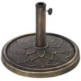SUNVISTA 12kg Resin Garden Parasol Base, Round Umbrella Base, Heavy Duty Sun Umbrella Base for 32, Bronze Tone