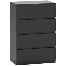 ROWAN Black Chest of Drawers - Medium-sized, 4 Drawers