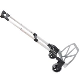 HERON Aluminium Folding Hand Truck Trolley, Heavy Duty Foldable Sack Cart with Adjustable Telescoping Handle, 70KG Load Capacity
