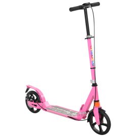 AIVAGO Kids Scooter with Four-Level Adjustable Handlebar, Dual Brake System, 200mm Wheels, ABEC-7 Bearings, Pink