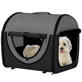 PAWSTER Folding Fabric Soft Pet Crate, 46Lx36Wx41H cm - Black