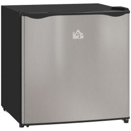 HERON 46L Table Top Mini Fridge with Ice Box, Adjustable Temperature & Reversible Door, Silver