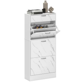 PARA 3 Flip Drawers Large Shoe Cabinet White