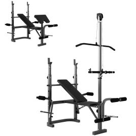 SPORTEDGE Adjustable Weight Bench, Bench Press Rack, Leg Extension, Lat Pulldown, Home Gym Strength Trainer