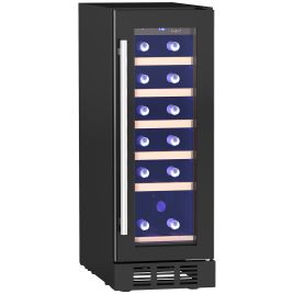 HERON 19 Bottle 5-18„ƒ Wooden Rack Wine Fridge - Black