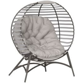 SUNVISTA Egg Chair with Cushion & Side Pocket - Light Grey